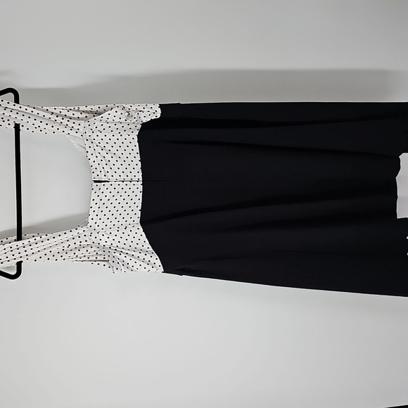 Torrid Satiny Sweetheart Neckline Polka Dot Dress w Black Fit&Flare Bottom Plus - Picture 7 of 10